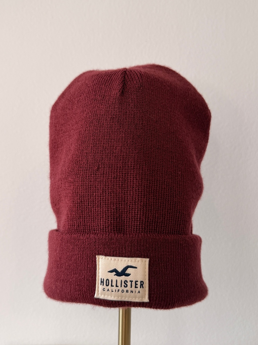Hollister Kids Burgundy Folded Cuff Beanie
